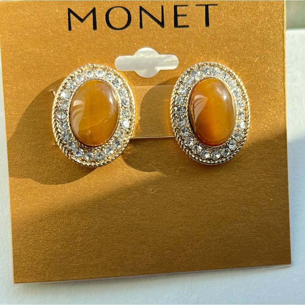 Monet Gold and Silver Oval Beautiful Earrings
